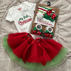My First Christmas Baby Outfit Set NWOT